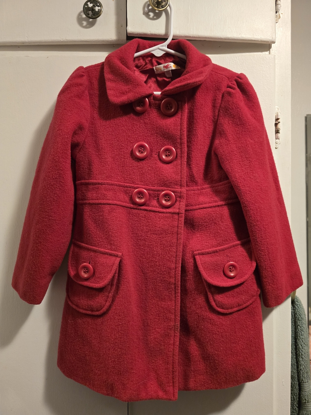 Marks And Spencer Girls' Red Double-Breasted Peacoat